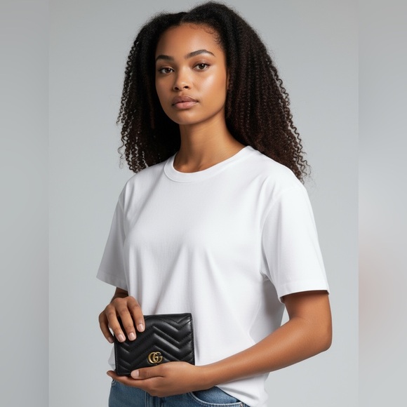 Gucci GG Marmont Black Compact Calfskin Leather Wallet - Picture 3 of 14